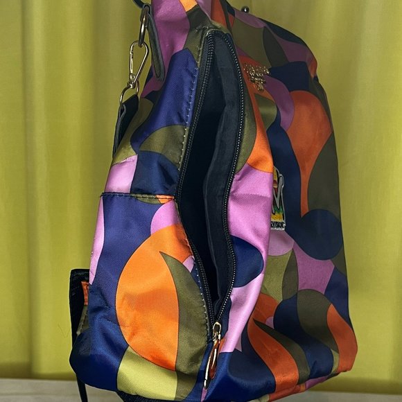 Poaba Multi Color Backpack Anti Theft Water Resistant MTV patch - Picture 5 of 12